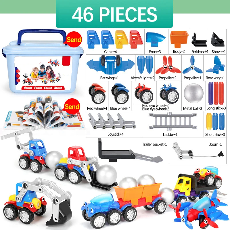 Magnetic Cars™ – Magnetisk bygglek - leksaksset med magnetiska fordon