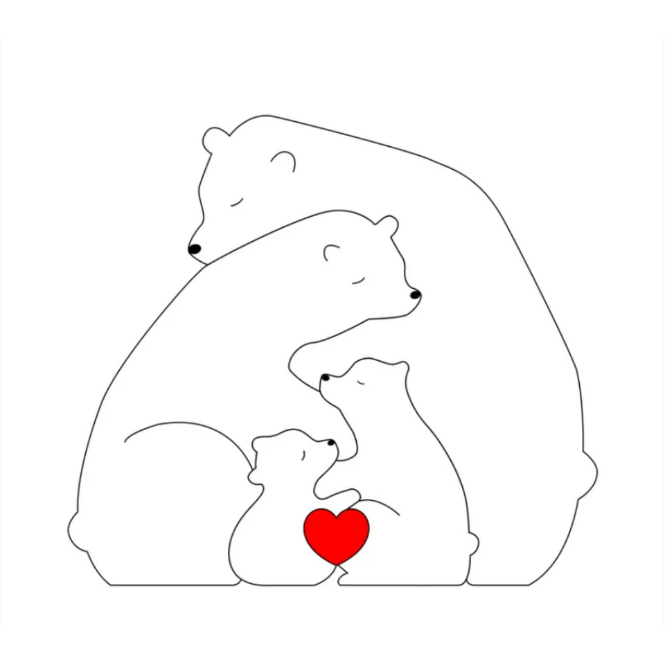 Family Puzzle™ – Personlig morsdagspresent med björnfamiljen