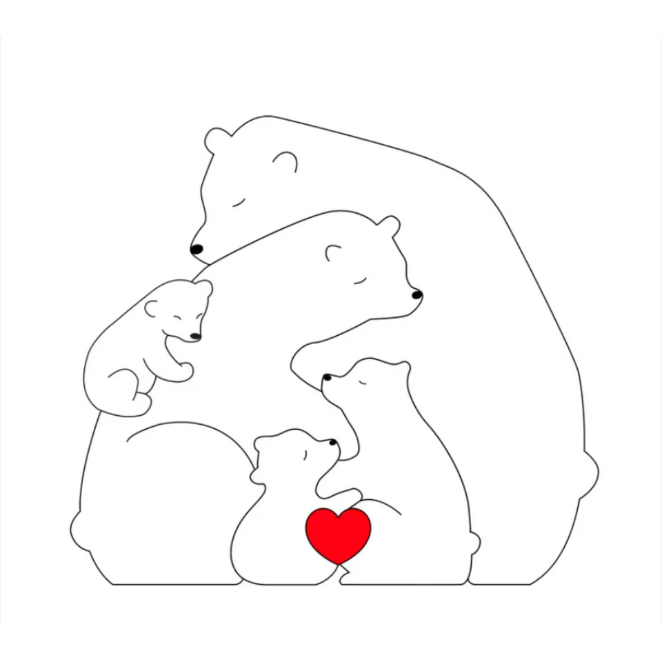 Family Puzzle™ – Personlig morsdagspresent med björnfamiljen