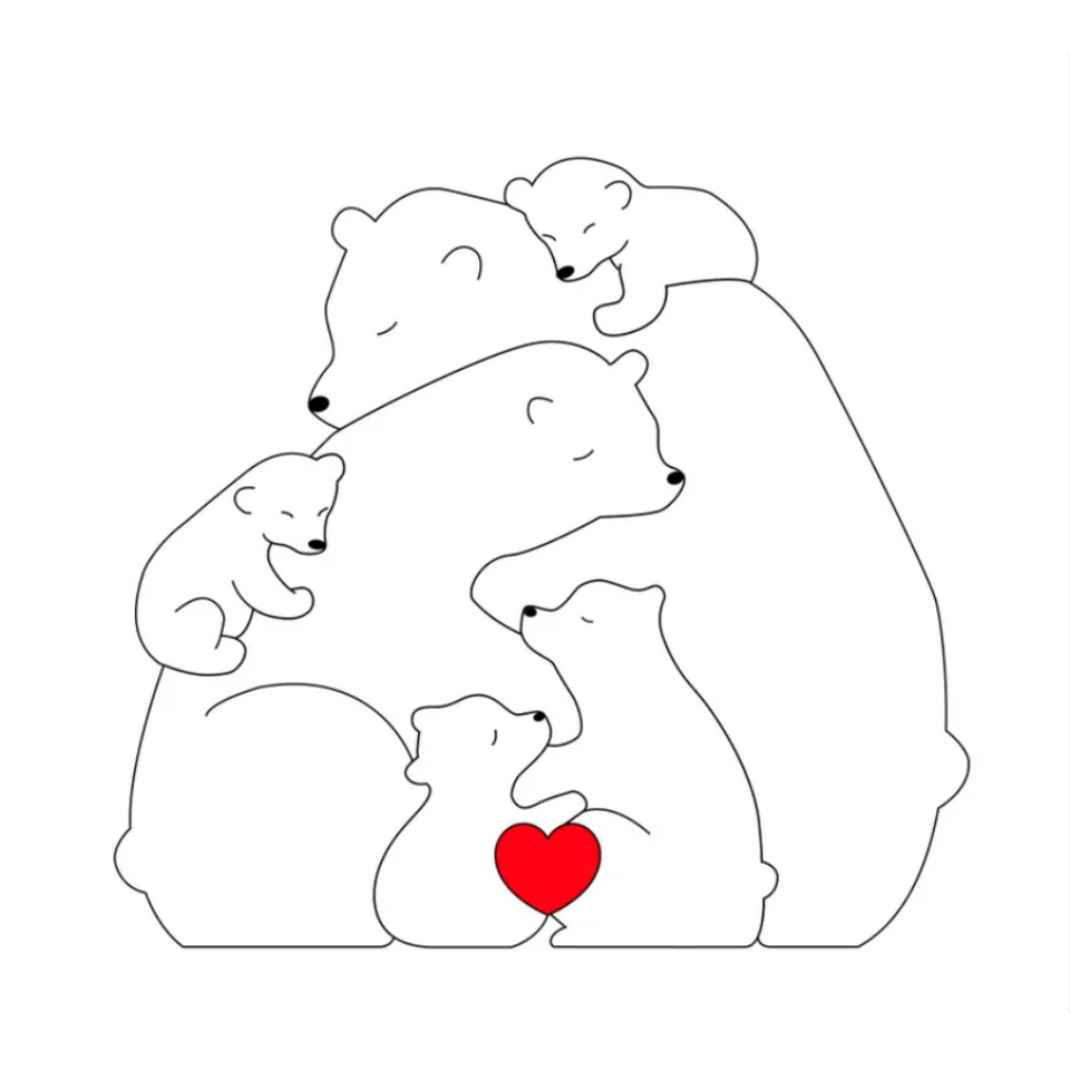 Family Puzzle™ – Personlig morsdagspresent med björnfamiljen