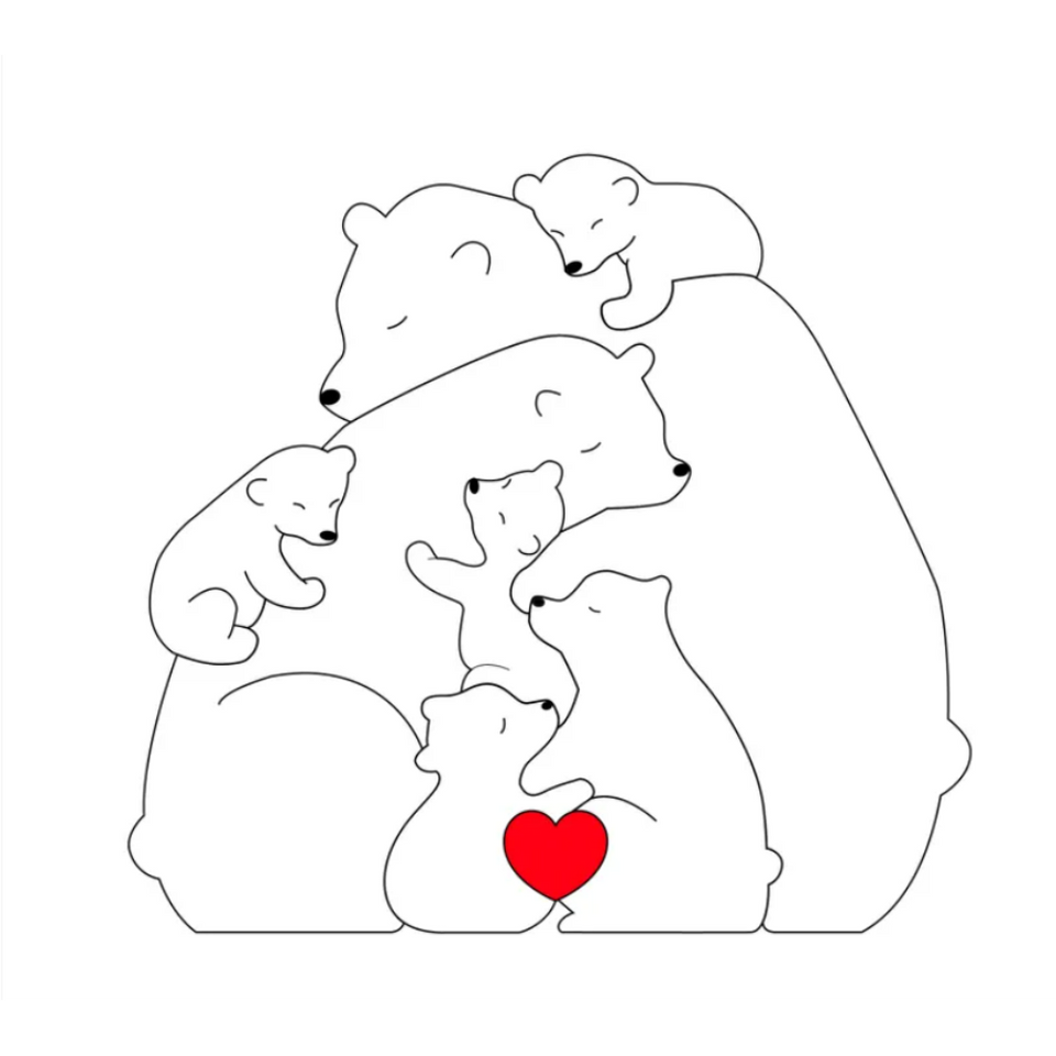Family Puzzle™ – Personlig morsdagspresent med björnfamiljen