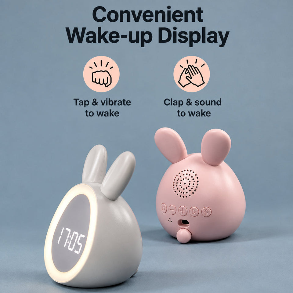 BunnyGlow – Söt & praktisk – digital väckarklocka för barn med nattlampa