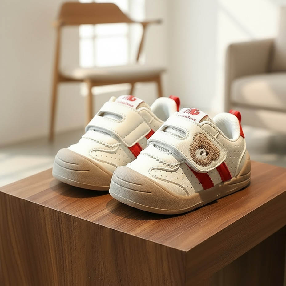 KinderMove – Robust & smidig - Sneakers med kardborreband och björnmotiv