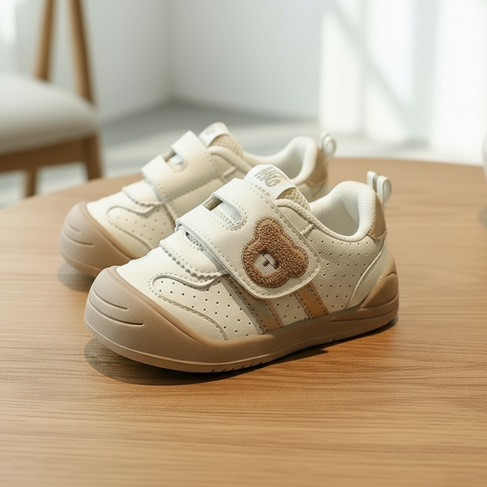KinderMove – Robust & smidig - Sneakers med kardborreband och björnmotiv