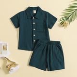 Mini Fashion™ - Sommarset i bomull och linne för Pojkar