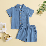 Mini Fashion™ - Sommarset i bomull och linne för Pojkar