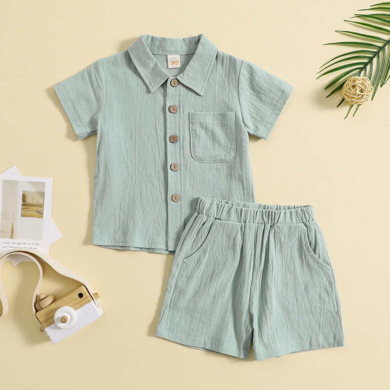 Mini Fashion™ - Sommarset i bomull och linne för Pojkar