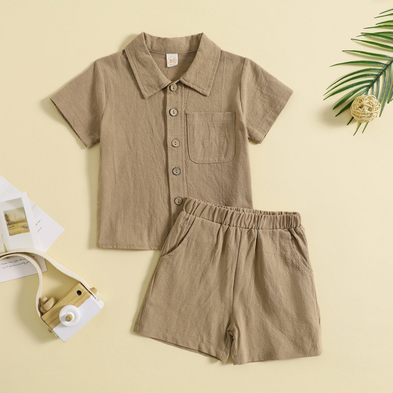 Mini Fashion™ - Sommarset i bomull och linne för Pojkar