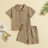 Mini Fashion™ - Sommarset i bomull och linne för Pojkar
