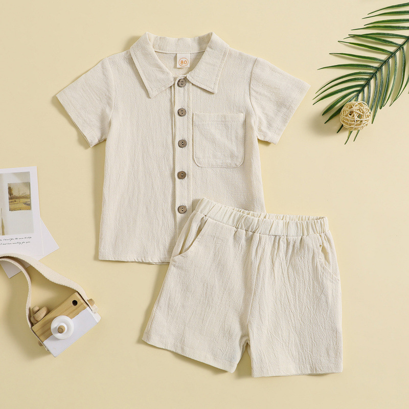 Mini Fashion™ - Sommarset i bomull och linne för Pojkar