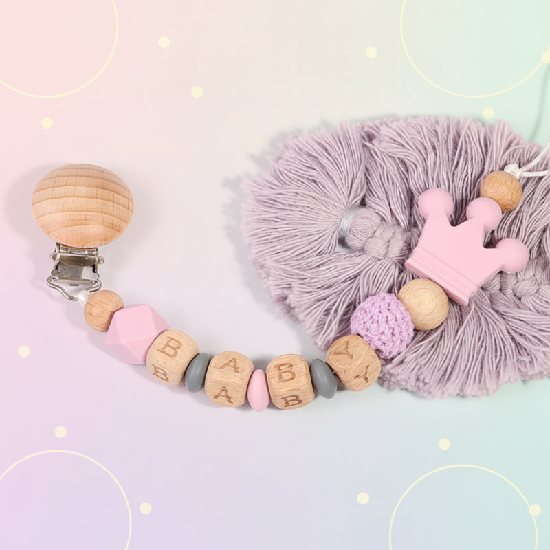 Personalized Pacifier Chain – Säker & stilfull – Personlig nappkedja