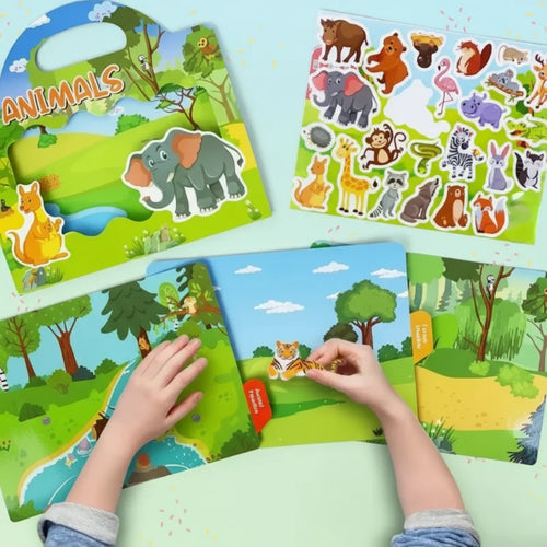 StickerFun – Färgglad och lärorik - återanvändbar klistermärkesbok