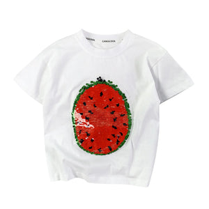 Mini Fashion™ - Glittra & förvandla- T-shirt med vattenmelon