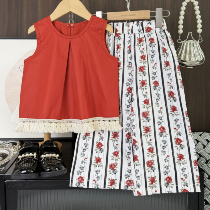 Sleeveless Tops & Pants – Mjuk & elegant – Sommarset för barn