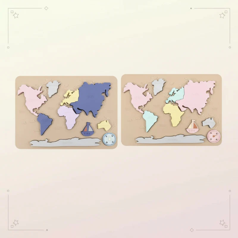 GeoKids – Montessori & Pedagogiskt – Silikonvärldskarta-pussel