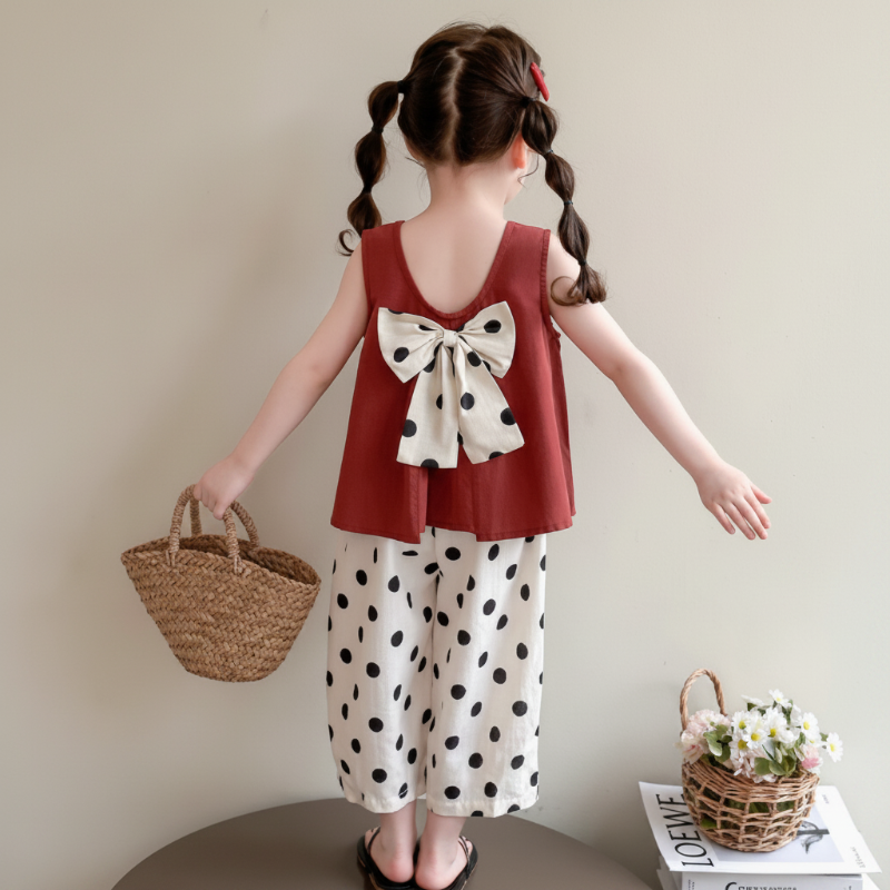 Sleeveless Tops & Pants – Mjuk & elegant – Sommarset för barn