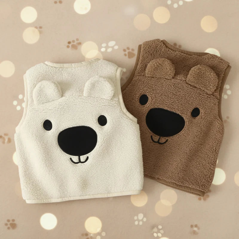 Baby Bear Fleece Vest – Varm och mjuk – Barnväst med björnmotiv