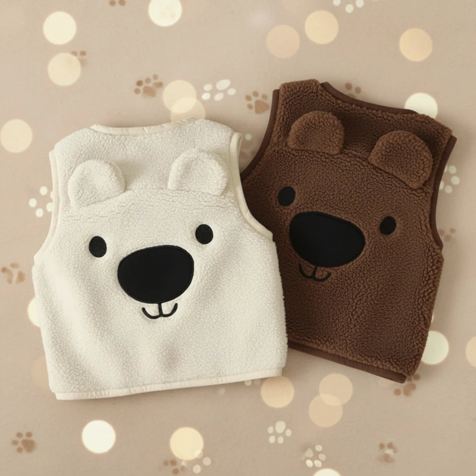 Baby Bear Fleece Vest – Varm och mjuk – Barnväst med björnmotiv