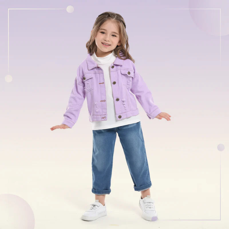 Candy Color-jeansjacka – Lättviktig jeansjacka för barn