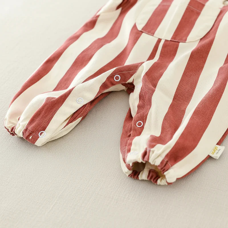 Striped Overall Romper – Mjuk & bekväm – Jumpsuit för barn