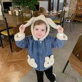 Girls Bunny Denim Coat – Varm & bekväm – Barnjacka
