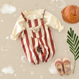 Striped Overall Romper – Mjuk & bekväm – Jumpsuit för barn