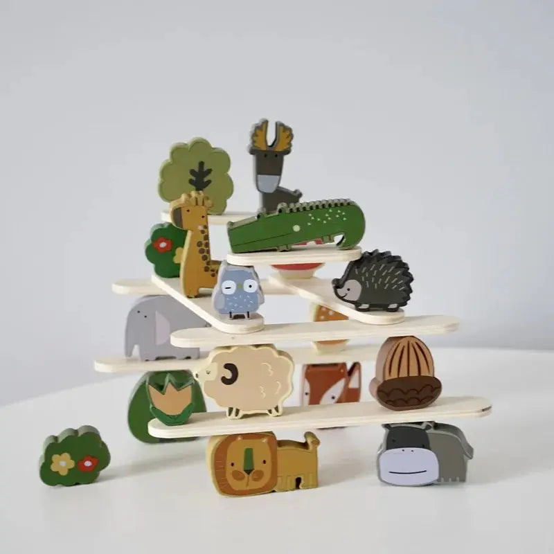 Animal Stackers™ - Smal stapling - Trä Djur Stapelbara leksaker