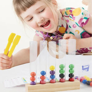 Tube Clip Beads™ - Hjärngympa - Spel för färgläggning och motoriska färdigheter