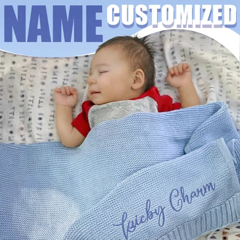 Personalized Baby Blanket – Mjuk & unik – Personlig broderad bomullsfilt