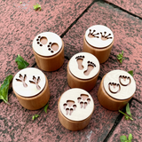 WoodStamp – Montessori & Kreativt – 6 st trästämplar för lera