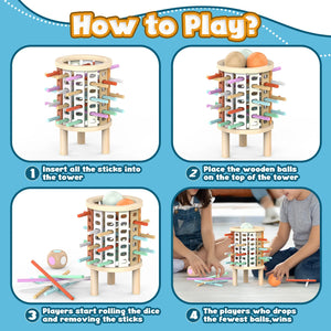Balance Tower™ – Stapla och räkna – Tänkespel i trä