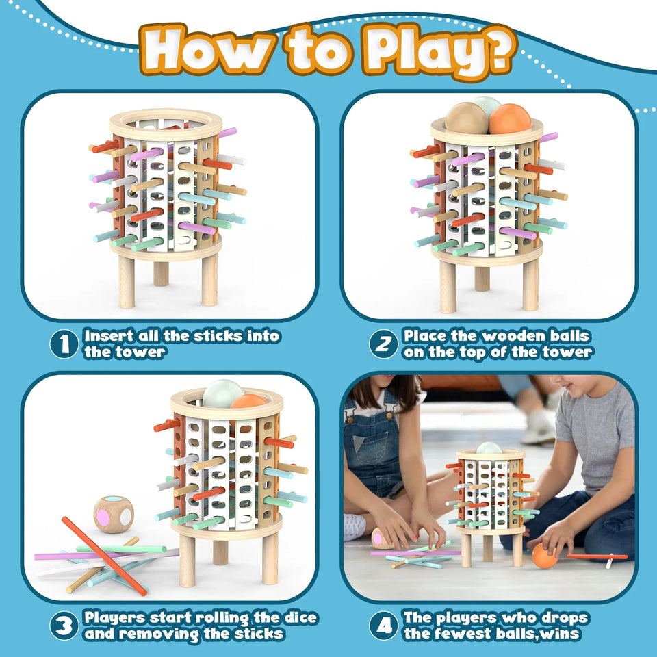 Balance Tower™ – Stapla och räkna – Tänkespel i trä