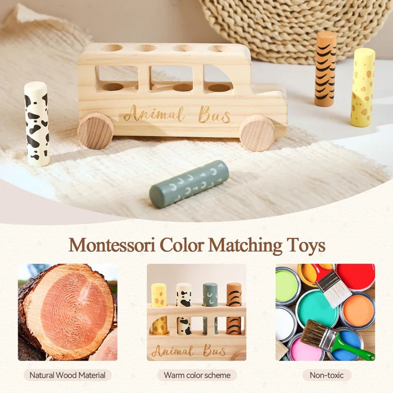 PressBus – Montessori & Lärorikt – Träpressleksak