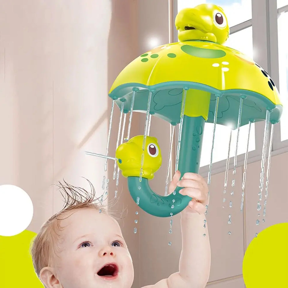 Dino Shower Spin™ – Skrattande stänkande kul – Paraply för badleksaker