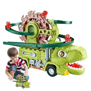 Dino Slide Truck™ - Klättra och tävla med dinosaurier! - Dinosaurielastbil