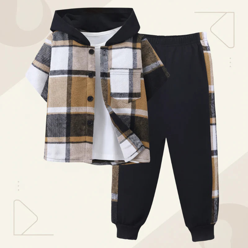 Boys Checkered Outfit – Trendigt och bekvämt – Rutigt klädset för barn