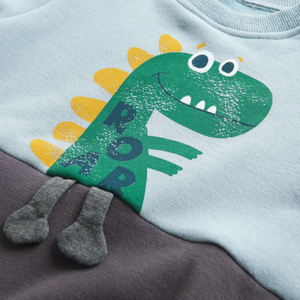 Mini Fashion – Mjuk fleecedräkt med Dino-tryck