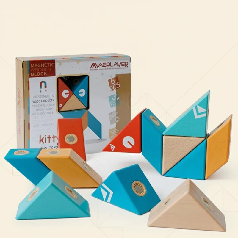 MagPlayer – Kreativt & Motorik – DIY Trämagnetiska byggklossar