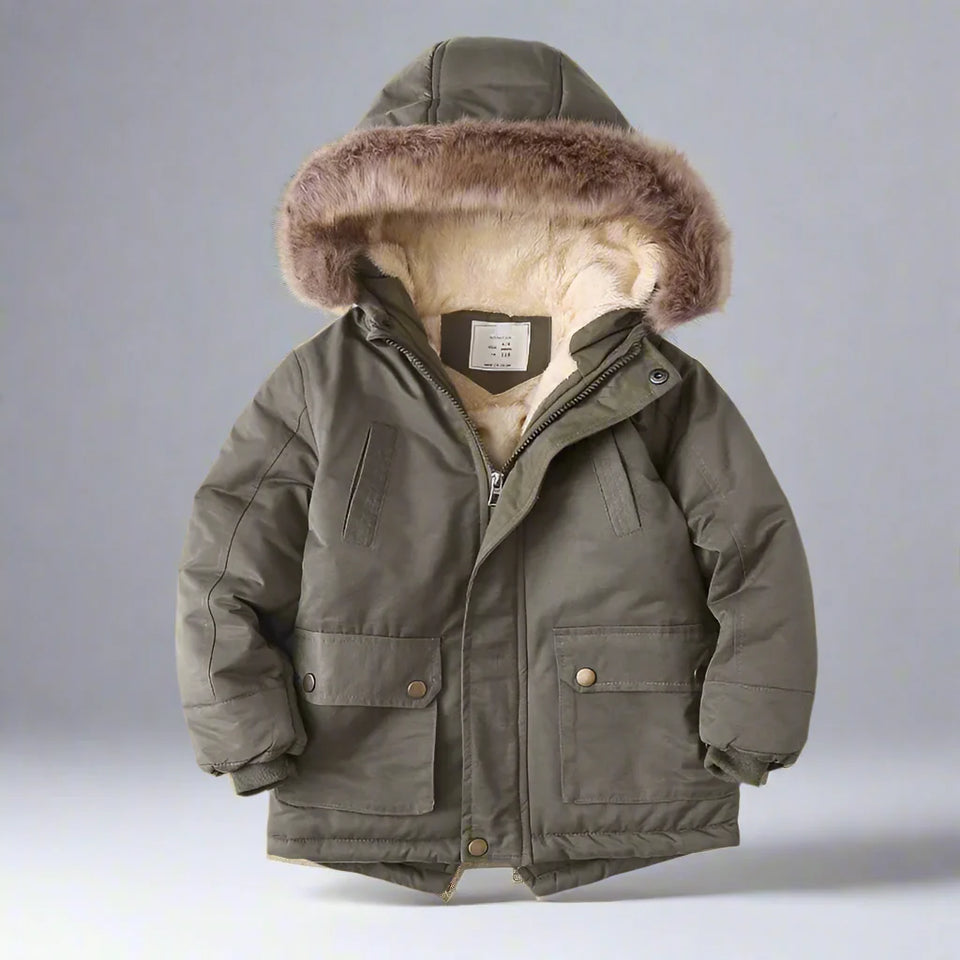 CozyTrend – Varm och elegant – Parkas vinterjacka med pälskrage