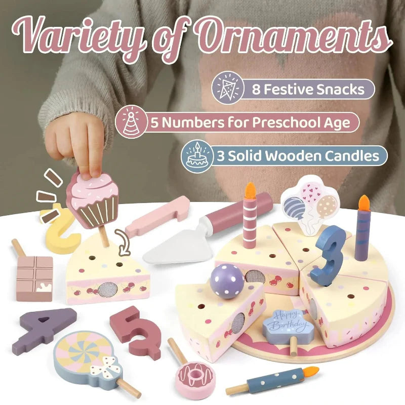 Wooden Cake Cutting Toy – Kreativitet & Rollspel – Trätårt