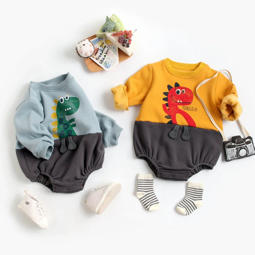 Mini Fashion – Mjuk fleecedräkt med Dino-tryck