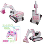 Pink Power Digger™ – Grävparty för flickor - Radiostyrd grävmaskin
