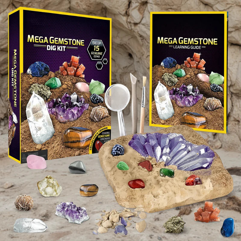 Gemstone Dig Kit – Upptäck & Lär dig – Kristallgrävningsset