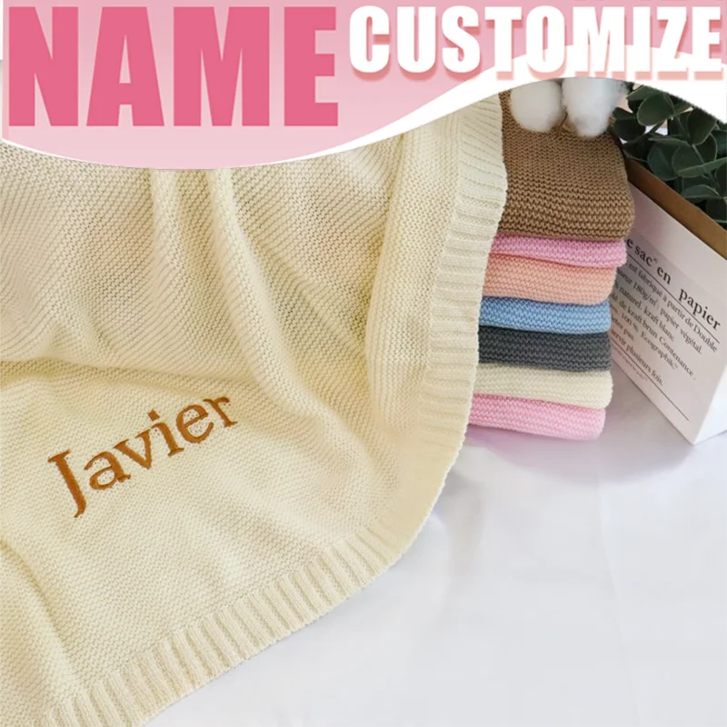 Personalized Baby Blanket – Mjuk & unik – Personlig broderad bomullsfilt