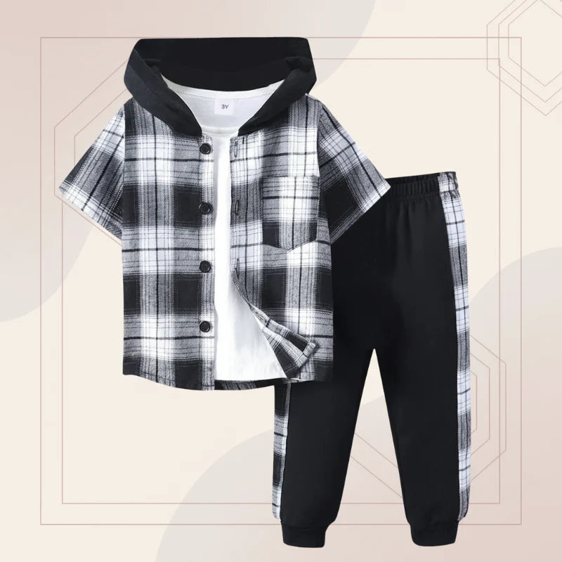Boys Checkered Outfit – Trendigt och bekvämt – Rutigt klädset för barn