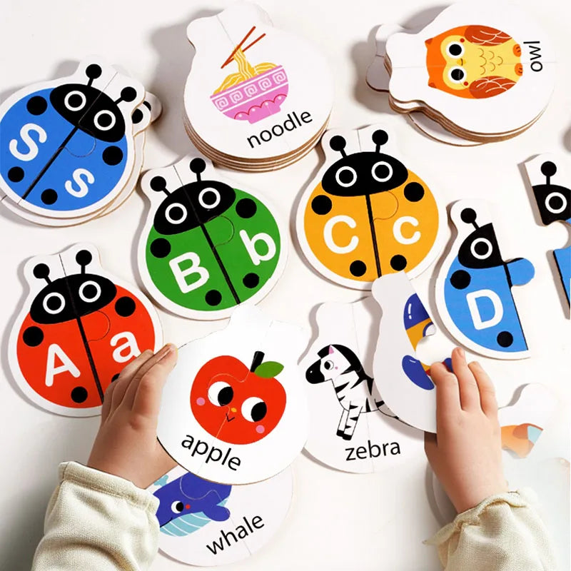 Wooden Letter Matching Game – Lärande & lek – Alfabetpussel
