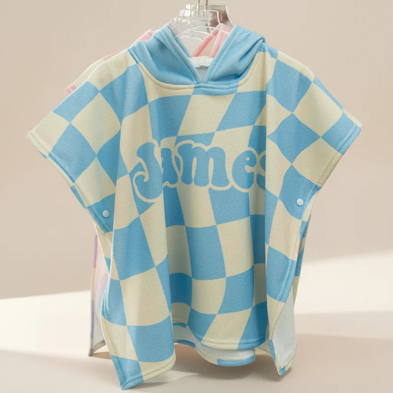 Personalized Hooded Towel – Mjuk & unik – Personlig badkap för barn