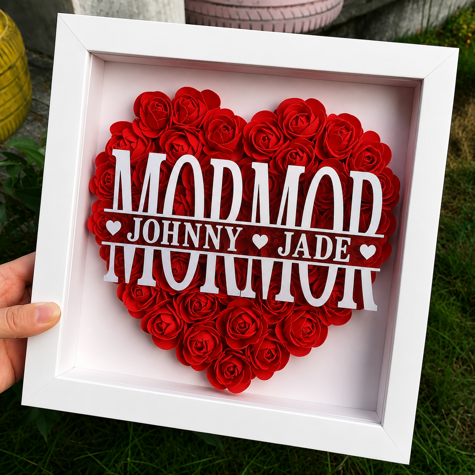 Personalized Rose Shadow Box – En unik morsdagspresent – en personlig skuggbox med rosor
