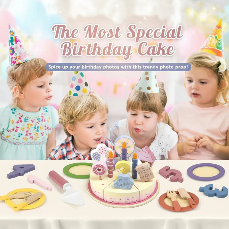 Wooden Cake Cutting Toy – Kreativitet & Rollspel – Trätårt