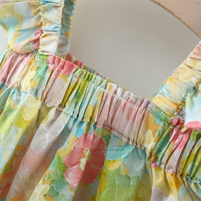 Mini Fashion™ - Sommarblommor Chic - Sommarklänning Peony print